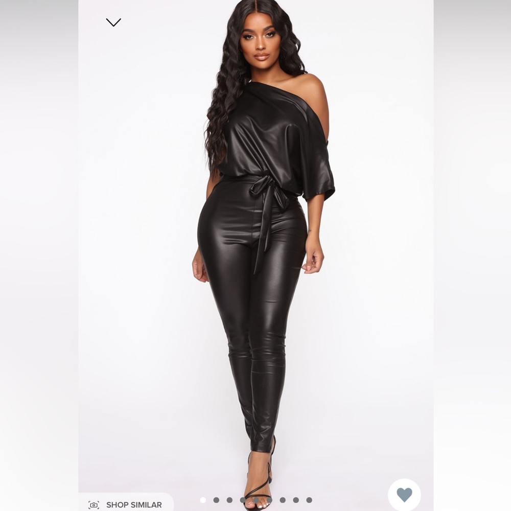 Faux leather jumpsuit